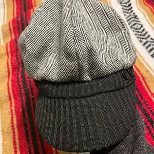 Herringbone Tweed Newsboy Hat w/ Knit Band | Peaky Blinders Style Cap